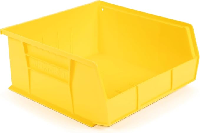 Hudson Exchange 11" x 11" x 5" (3 Pack) Plastic Stackable Storage Bin and Hanging Container, Yellow