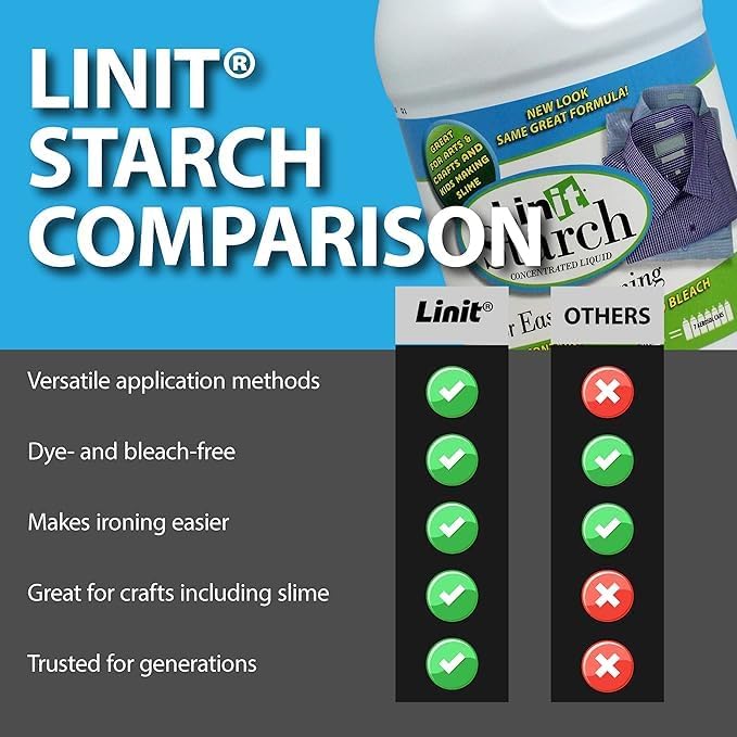 Malco Liquid Starch Crisp Classic Finish 64 oz. (Pack of 3) Liquid Starch for Ironing Clothes/Perfect for Wrinkle Release/Great for Arts & Crafts Projects/Slime, Paper Mache, Silly Putty