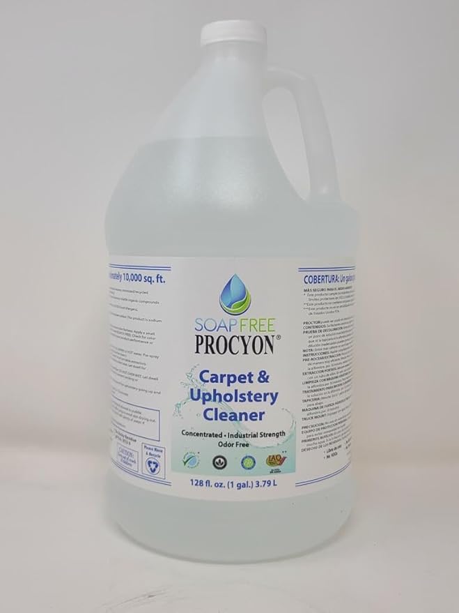 Procyon Carpet & Upholstery Cleaner Concentrate - Professional Pet, Earth, Family-Safe Cleaning Solution for Fabric & Furniture (512 Oz case)