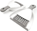 Small Hand Dust Pan and Brush - Small Broom and Dustpan Set, Mini Broom and Dustpan, Compact Dustpans and Brush for Home Cleaning, Sofa, Desk, Guinea Pig Cage, Cat Litter, etc. (Gray 2 Set)