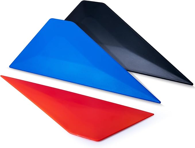 FOSHIO 3 in 1 Small Squeegee Window Tinting Tools, Triangle Car Wrap Vinyl Tucking Tool, for Wrapping, Wallpaper Smoothing, Window Film Application Kit