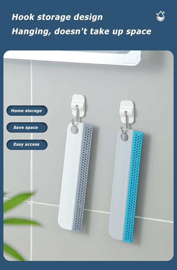 All-Purpose Mini Soft Rubber Window Squeegee Window Scrubber Scraper Glass Cleaning Squeegee Tool for Glass,Shower Door,Mirrors,Bathroom,Kitchen Countertops,Car Windshield (2)