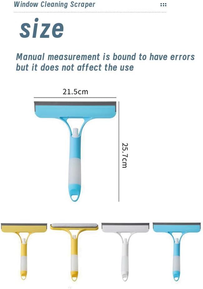 3 in 1 Window Cleaning Scraper, Squeegee with Sprayer, All-in-One Glass Cleaner Tool with Sponge & Rubber Blade for Shower Doors, Mirrors, Car Windows & Home Use