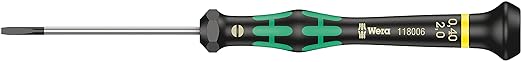 Wera 2035/6 A Kraftform Micro Slotted/Phillips Electronics Screwdriver Set and Rack, 6-Pieces