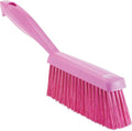 Vikan 45871 Bench Cleaning Brush, Polypropylene/Polyester Soft Bristle Dustpan Brush & Sweeper With Handle, 14-Inch, Pink