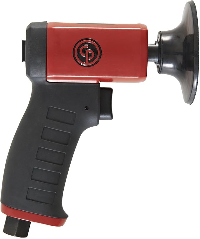 Chicago Pneumatic CP7202D Kit - Air Rotary Sander Tool, Home Improvement, Woodworking Tools, Polisher, Rust Removal, Rotary Tool, Pistol Handle, Hook & Loop, 3 Inch (75 mm), 0.2 HP/ 150W - 15000 RPM, One Size, Factory