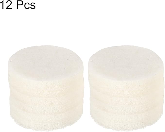 HARFINGTON 12pcs Scrubber Scouring Pads 450 Grits 3 Inch Drill Power Brush Hoop and Loop Surface Conditioning Disc Drill Scuffing Disc Scrub Pads for Home Kitchen Cleaning, White