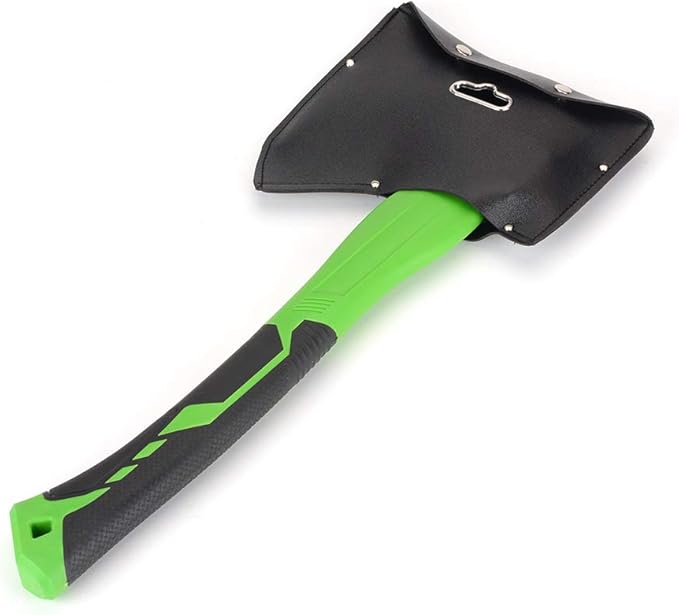 FLZOSPER Chopping Axe,15” Camping Hatchet，Forged Steel Wood Splitting Tool with Strong Fiberglass Handle and Anti-Slip Grip with Anti-Slip Grip-Even Free Head Cover