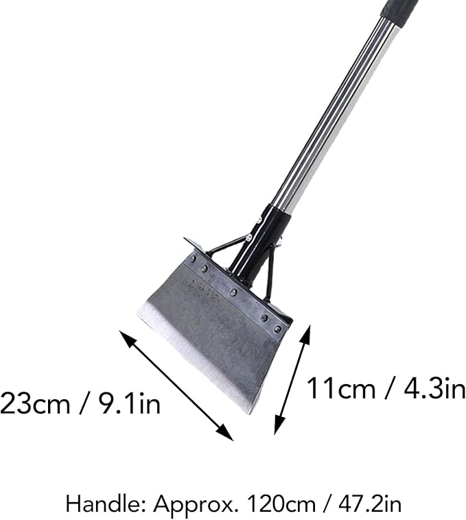 YWBL-WH Gardening Spade, Adjustable Steel Handle with Super Large Surface, Stainless Steel and Manganese Construction, Suitable for Weeding