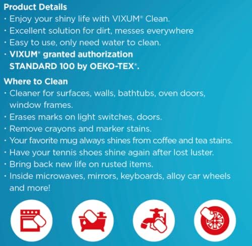 CLEAN Miracle Eraser Pads, 50 Count – Multi-Surface, Chemical-Free Cleaning Pads for Home