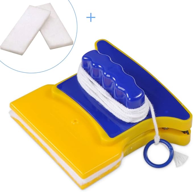 Shape Double‑Side Magnetic Glass Cleaner Wiper with 2 Cotton for Window