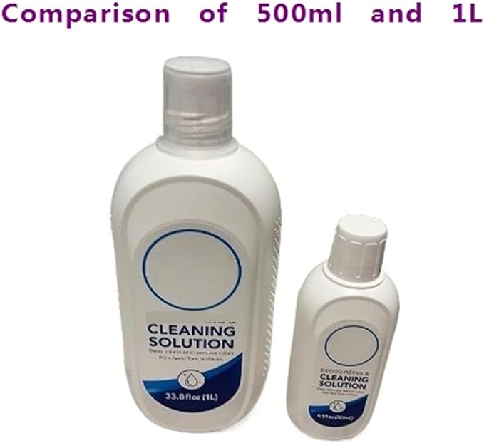 Cleaning Solution。Floor Cleaning Solution。1 Liter-33.8 Fl Oz。Compatible For Tineco。iFLOOR Series, FLOOR ONE S3 / S5 / S6 / S7 Series Wet Dry Vacuum，Incompatible Steam(2 PCS)