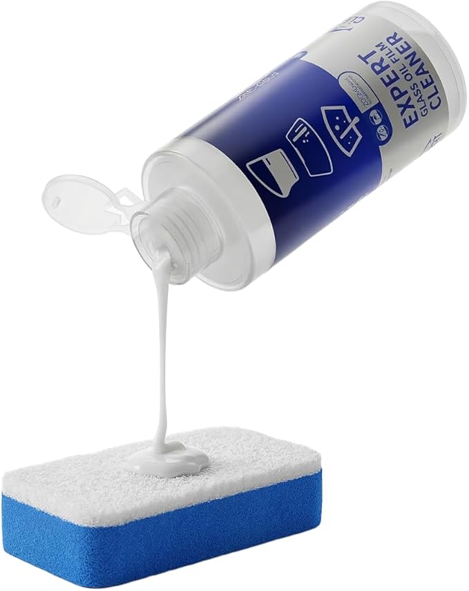 Glass Polish kit,6.76Fl Oz cerium oxide glass polish compound with polishing brush,glass scratch remove,Oil Film Cleaner,Glass Cleaner, Removes Stains and Water Spots, for Cars Glass and Mirror