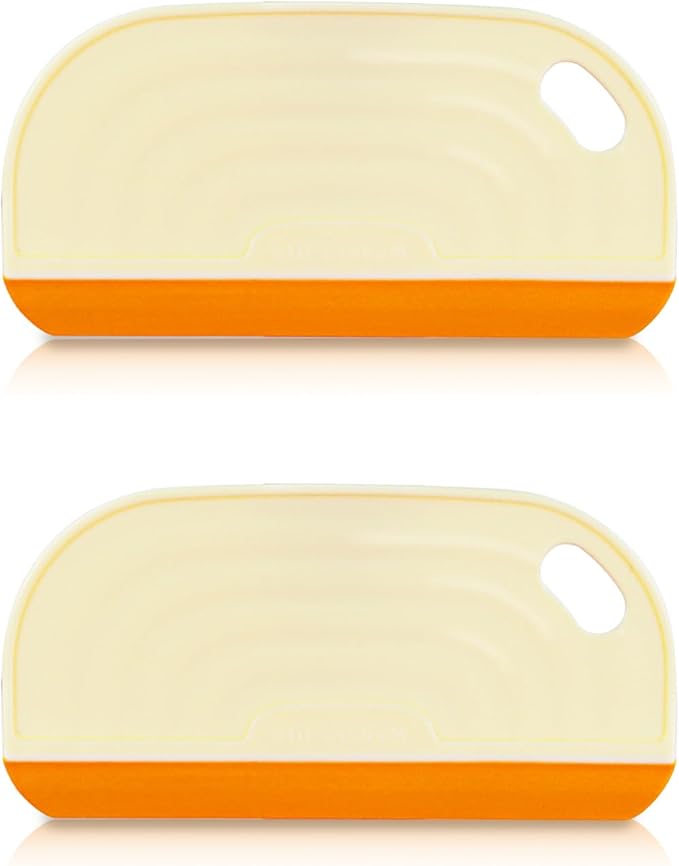 2 PCS Small Handhold Squeegee for Household, Mini Size Silicon Cleaning Scraper with Hanging Design, Water Wiper Scraper for Cleaning Glass Mirror Bathroom Kitchen Countertop (2 pcs, Yellow)