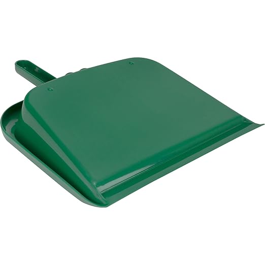 SPARTA Large Handheld Dustpan with Hanging Hole, Heavy-Duty Plastic Dustpan with Wide Lip for Countertops and Surfaces, Plastic, 10 Inches, Green, (Pack of 12)
