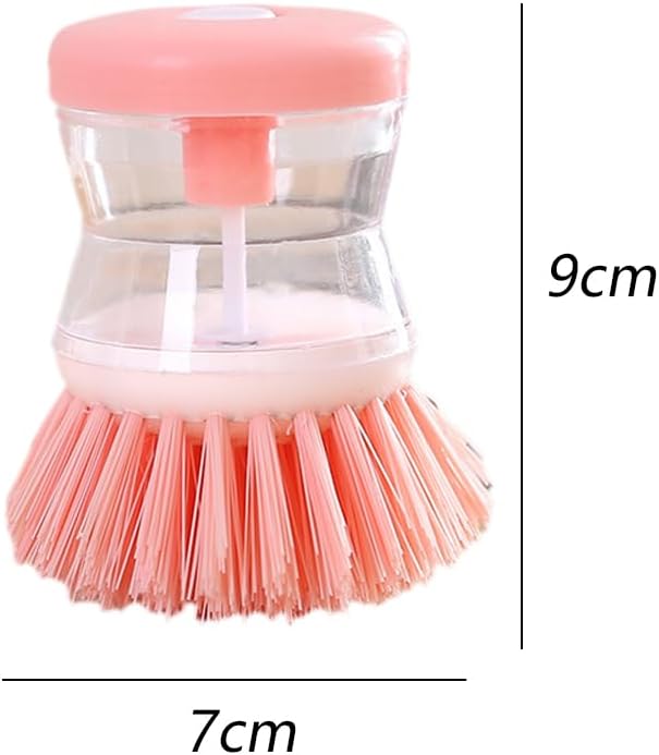 2Pcs Pink Dish Brush with Soap Dispenser,Soap Dispensing Brush, Kitchen Brush,Dish Pot Pan Sink Cleaning, Dish Brush Washing Utensils,Washing Up Liquid Soap Dispenser,Soap Dispensing Dish Brush