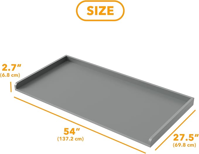 SpaceAid Washer Dryer Countertop, Laundry Wood Shelf Topper with Edge, 54" Width x 27.5" Depth Cover Guard Organizer for Washer and Dryer Laundry Hamper Counter Storage Organization (Gray)