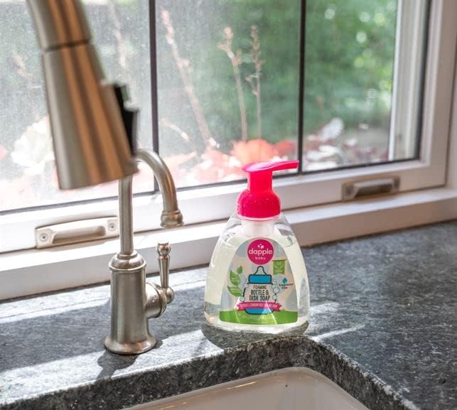 Dapple Baby Foaming Bottle & Dish Soap, Fragrance Free, Plant Powered, Hypoallergenic, 13 fl oz, 3 Count
