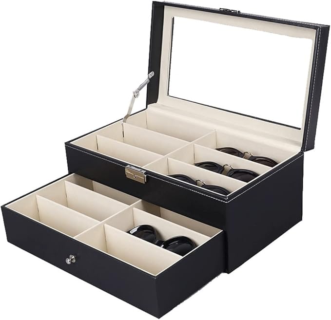 Layers PU Leather Glasses Storage Box Jewelry Sunglasses Eyewear Display Organizer Holder Gift Boxes