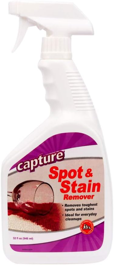 Capture Carpet & Rug Dry Cleaner w/Resealable lid (4 Pound) Spot and Stain Remover Carpet, Couch, Sofa Cleaner (32 oz) Bundle