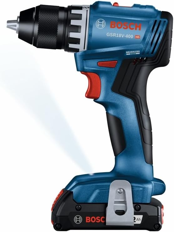 Bosch GSR18V-400B12 18V Compact Brushless 1/2 In. Drill/Driver Kit with (1) 2 Ah Standard Battery