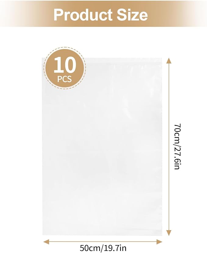 10 PCS No Scrub Oven Rack Cleaning Bags – Thickened Reusable Leak-Resistant PE Bags for Deep Soaking Grill Grates, Heavy-Duty Cleaning Bags for BBQ Grills,Metal Grates (19.6 × 27.5 in)