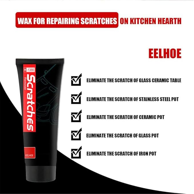 RJDJ Scratch Free Stove Top Scratch Remover, Cooktop Heavy Duty Cleaner And Polish, Glass Ceramic Stove Top Cleaner, Multipurpose Cooktop Cleaner for Household (2PC)