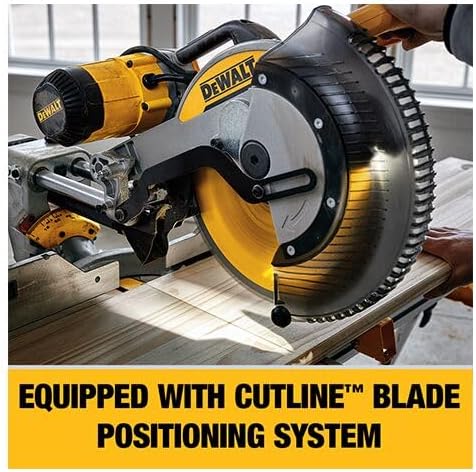DEWALT Miter Saw, 12-inch Double Bevel Sliding Compound Miter Saw with XPS LED Shadow Light System, Includes Blade Wrench, Material Clamp and Dust Bag (DWS780)