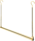Adjustable Hanging Closet Rod, Extender Hanging Rod, Closet Hanging Organizer, Heavy Duty Closet Bar, Hanging Rod (Gold, 1 Pack)