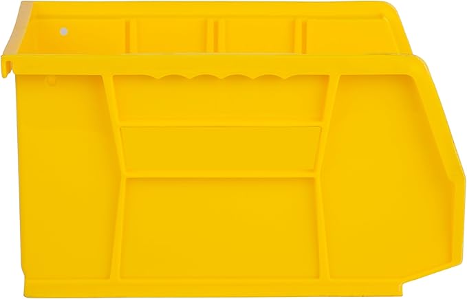 Hudson Exchange 9-1/2" x 6" x 5" Plastic Stackable Storage Bin and Hanging Container (Yellow, 1 Pack)