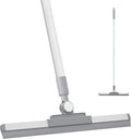 Floor Squeegee - 52 Inch Adjustable Long Handle 14.2 Inch Rubber Blade 180° Rotatable Head Heavy Duty Squeegee Broom for Floor Window Bathroom Tile Garage Concrete Shower Patio (White)