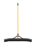 Rubbermaid Commercial Products Maximizer 36" Push to Center Push Broom Polypropylene Fill Black Angled Sides Medium Bristles for Indoor/Outdoor Multi-Surface Use