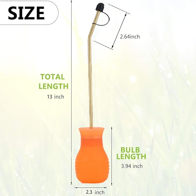Powder Duster/Large Diatomaceous Earth Bulb Duster/Powder Applicator - Diatomaceous Earth Bulb Duster/Applicator(Orange)