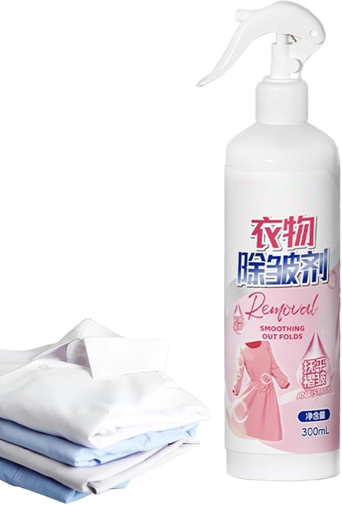 Fabric wrinklle Release Spray – 300ml Clothing Static Guard | Portable Ironing Alternative and Anti wrinklle Mist for Shirts, Coats, Sweaters, Pants, Travel Bag, Dorm Room, Daily Laundry Care