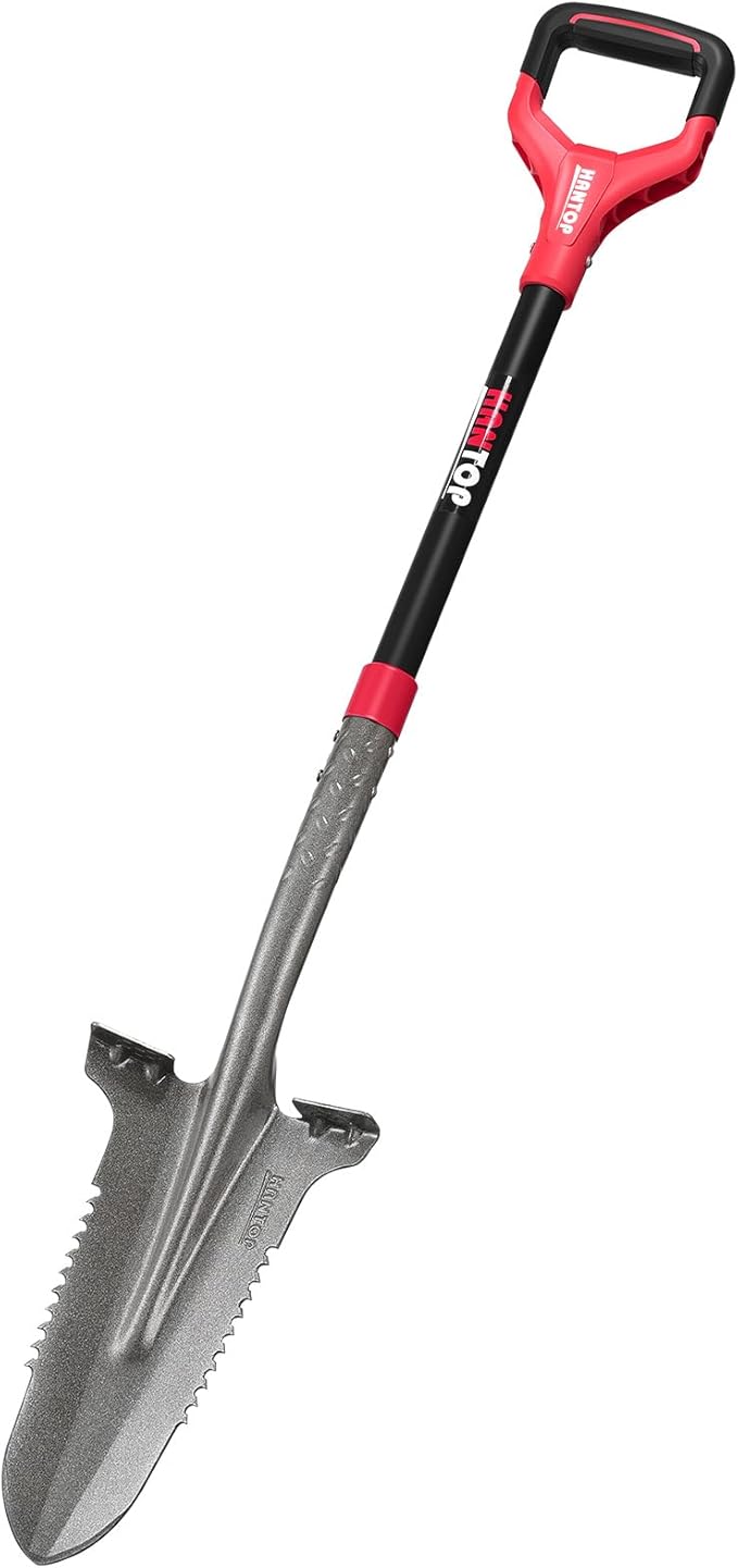 Drain Spade Root Saw Spades Digging Garden Shovel with Fiberglass Handle for Digging, Trenching, Transplanting,45.3 Inches