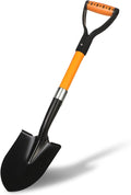 28-Inch Mini Garden Shovel, Kids Small Shovel, Fiberglass Handle with D-Grip & Alloy Steel Head for Car Emergency Kit, Beach, Planting & Light Duty Digging