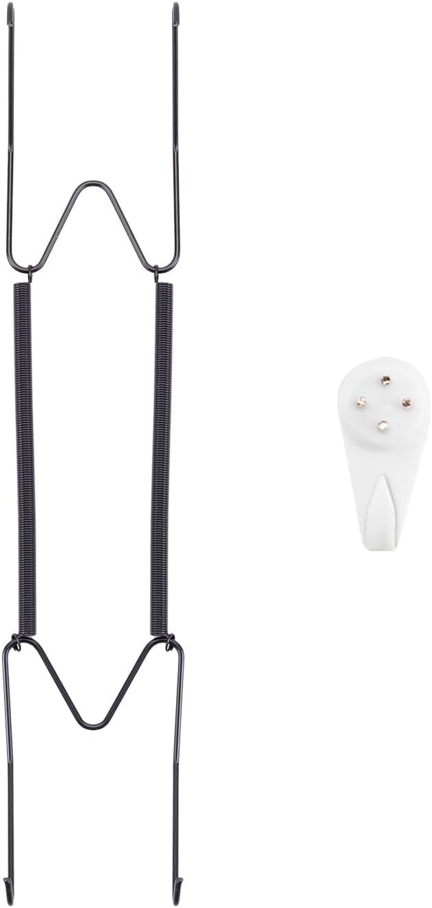 Plate Hangers for The Wall, Suitable for 10-14 inch Decorative Plate, Stainless Steel Wire Plate Holder with Wall Hooks and Rubber tip Protectors, Plate Hangers for Displaying Plates, Platter, Black