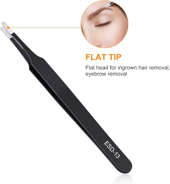 9PCS Precision Tweezers Set, Upgraded Anti-Static Stainless Steel of Tweezers, for Electronics, Soldering, Laboratory Work, Jewelry-Making, Model, Craft