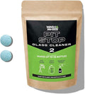 WASH&WHIPS Window, Glass Cleaner Pit Stop Refill Effervescent Tablets – 16 Bottles, Cleans Glasses, Windows, Mirrors,Steel Appliances – Streak-Free, Car, Office, Home & Kitchen