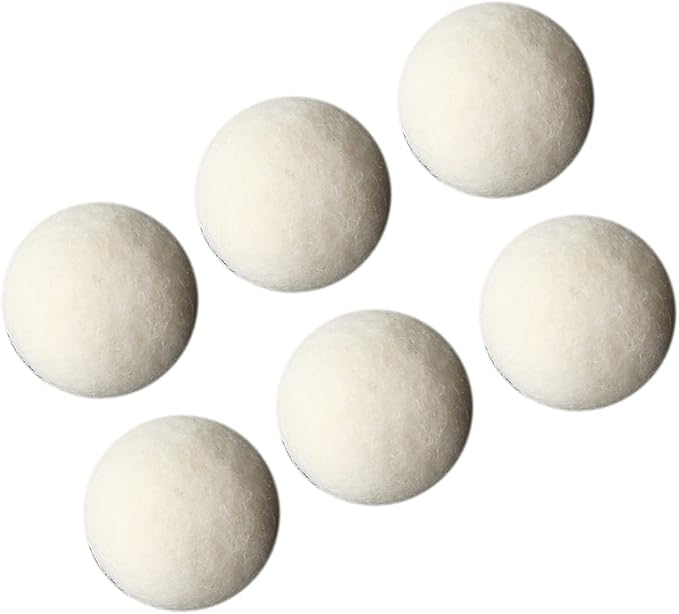ZJchao 6 Pack Wool Dryer Balls for Laundry High Density Wool Drying Balls Reduce Static Cling Shorten Drying Time Reusable with Softener Alternative for Clothes Baby Delicates (4cm)