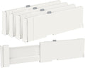 Vtopmart 4 Pack Drawer Dividers for Clothes, 4" High 11.3"-17" Adjustable Expandable Dresser Drawer Organizer, Plastic Drawers Separators for Dresser, Baby Clothes, Underwear, Kitchen & Office Storage