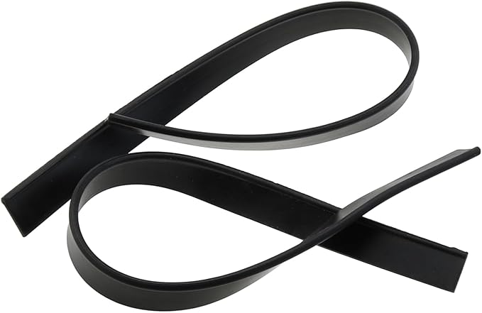 DGZZI 4PCS Black Glass Squeegee Rubber Strip 45cm Wiper Replacement Parts Window Cleaning Dust Removal Scraper Suitable for Bathroom Wall Mirror Tiles Marble Countertops
