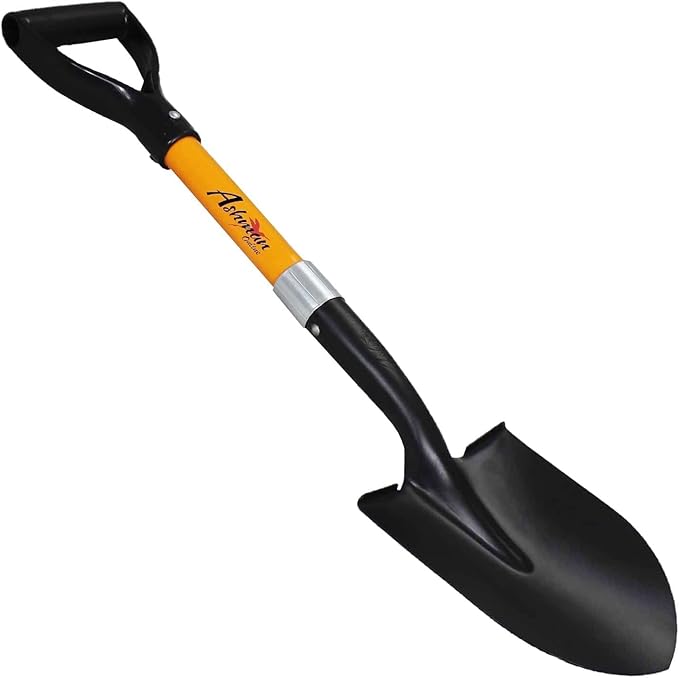 Ashman Round Shovel (Medium) – (2 Pack) – 27 Inches in Length, Durable Handle, Round Shovel with Comfortable Grip with a Sturdy Blade, Multipurpose Premium Round Point Blade Shovel.