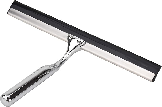 Aliglow All Purpose Stainless Steel Squeegee for Glass Shower Doors, Car Window, Home Mirrors, Bathroom Shower Cleaner Wiper 10 inches