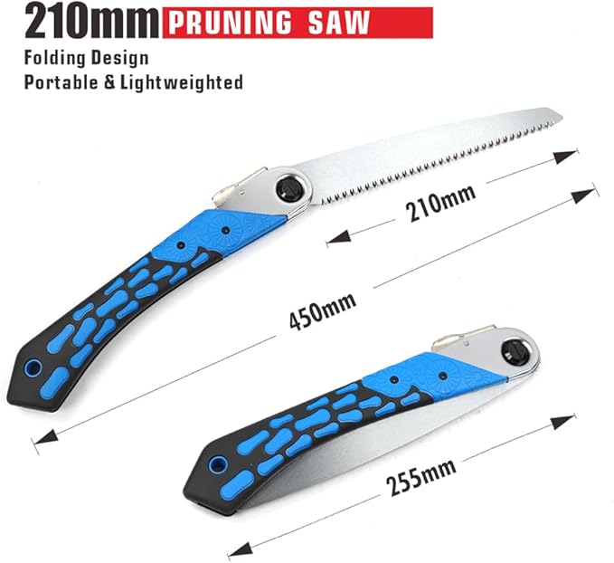 Toolux 8.27 Inch Folding Saw, SK-5 Steel Pocket Hand Saws for Wood, Hunting and Camping, Pruning Saw for Cutting Branches and Tree Limbs on Backpacking & Bushcraft Trips, With Carry Case
