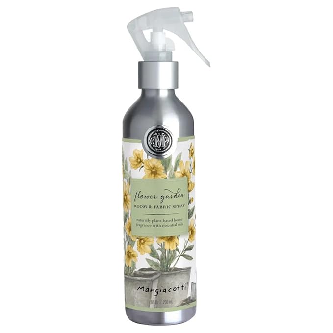 Mangiacotti Room Spritz Fabric Deodorizer Air Freshener Spray Naturally Plant-Based with Essential Oils Room Fragrance, 8 Ounces, Flower Garden