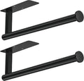 ASTOFLI Paper Towel Holder Under Cabinet No Drilling, Self Adhesive Paper Towel Holder Wall Mount for Kitchen Rack, Under Counter Napin Holder No Drill, RV, 304 Stainless Steel, Matte Black 2 Pack