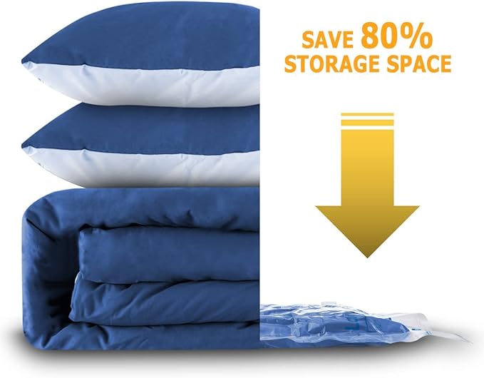 MEIQIHOME Vacuum Storage Bags, Space Saver Sealer Bags,Vacuum seal bags for clothing, Pillows, Comforters, Blankets, Bedding,Travel,8 LARGE