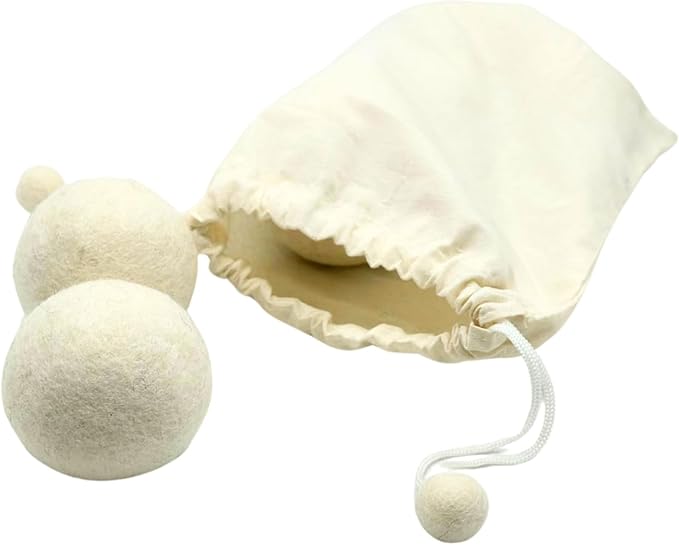 Set of 6, Natural Fabric Softener, Laundry Wool Dryer Balls, No Chemicals Used, Reusable