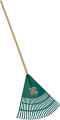 FARM-TUFF 24 Inch Leaf & Lawn Rake with 48 Inch Hardwood Handle - Extra-Wide, Durable Rake for Lawns, Gardens, and Yard Cleanup